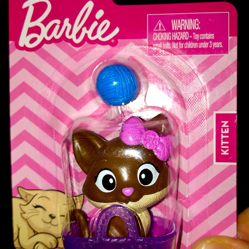 BUNDLE•ONLY! NWT Barbie Mini Kitty in Basket + Yarn Miniature Figurine - Picture 3 of 5